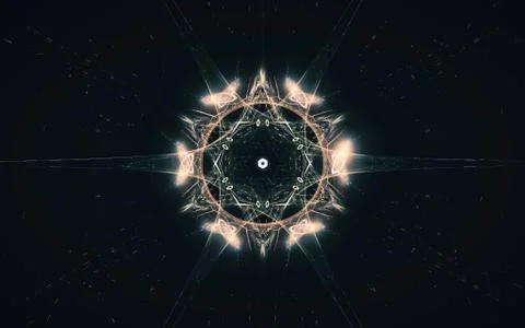 Digital generated image in the form of abstract geometric shapes of various s Stock Illustration