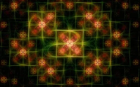 Digital generated image in the form of abstract geometric shapes of various s Stock Illustration