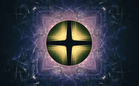 Digital generated image in the form of abstract geometric shapes of various s Stock Illustration