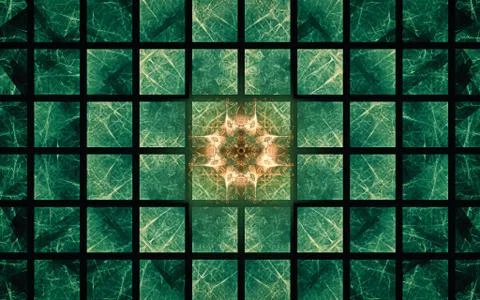 Digital generated image in the form of abstract geometric shapes of various s Stock Illustration