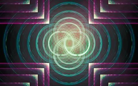 Digital generated image in the form of abstract geometric shapes of various s Stock Illustration