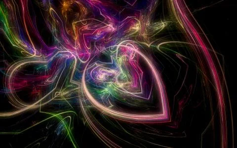 Digital generated image in the form of abstract geometric shapes of various s Stock Illustration