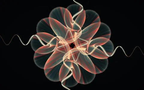 Digital generated image in the form of abstract geometric shapes of various s Stock Illustration