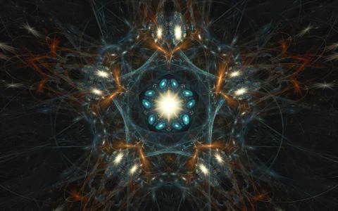 Digital generated image in the form of abstract geometric shapes of various s Stock Illustration