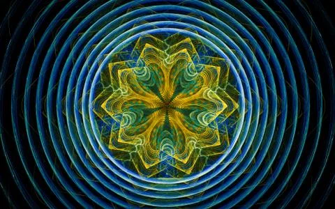 Digital generated image in the form of abstract geometric shapes of various s Stock Illustration