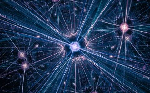 Digital generated image in the form of abstract geometric shapes of various s Stock Illustration