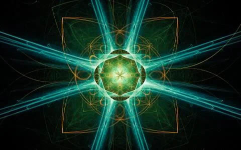 Digital generated image in the form of abstract geometric shapes of various s Stock Illustration