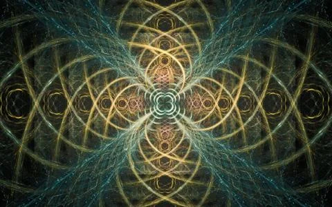 Digital generated image in the form of abstract geometric shapes of various s Stock Illustration