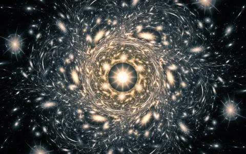 Digital generated image in the form of abstract geometric shapes of various s Stock Illustration