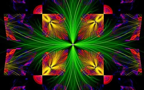 Digital generated image in the form of abstract geometric shapes of various s Stock Illustration