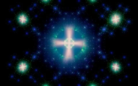 Digital generated image in the form of abstract geometric shapes of various s Stock Illustration