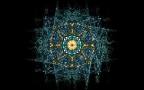 Digital generated image in the form of abstract geometric shapes of various s Stock Illustration