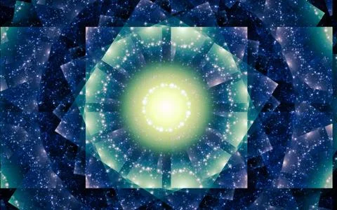 Digital generated image in the form of abstract geometric shapes of various s Stock Illustration