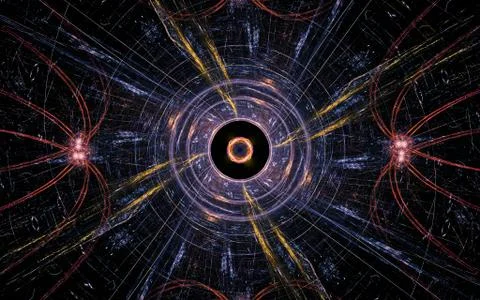 Digital generated image in the form of abstract geometric shapes of various s Stock Illustration