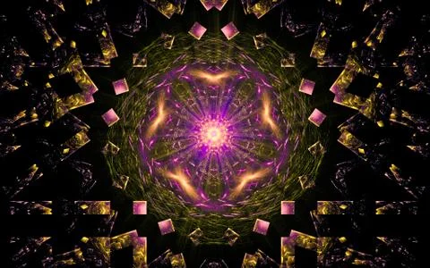 Digital generated image in the form of abstract geometric shapes of various s Stock Illustration