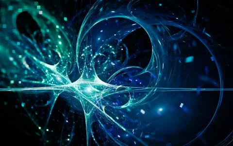 Digital generated image in the form of abstract geometric shapes of various s Stock Illustration