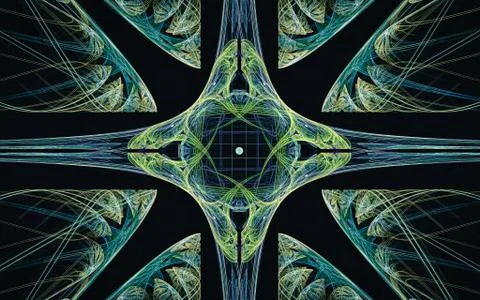 Digital generated image in the form of abstract geometric shapes of various s Stock Illustration