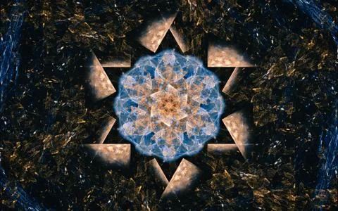 Digital generated image in the form of abstract geometric shapes of various s Illustrazione stock