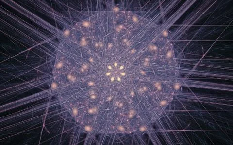 Digital generated image in the form of abstract geometric shapes of various s Stock Illustration