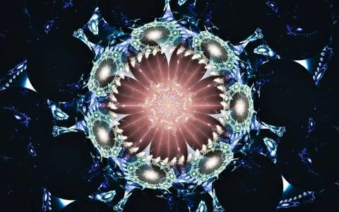 Digital generated image in the form of abstract geometric shapes of various s Stock Illustration