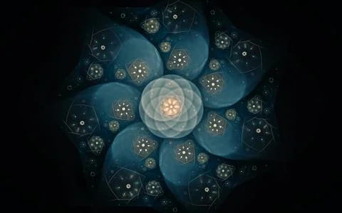 Digital generated image in the form of abstract geometric shapes of various s Stock Illustration