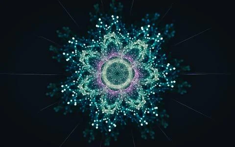 Digital generated image in the form of abstract geometric shapes of various s Stock Illustration