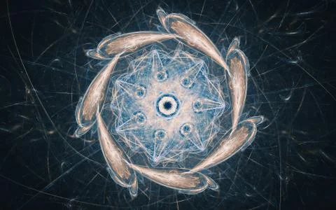 Digital generated image in the form of abstract geometric shapes of various s Illustrazione stock