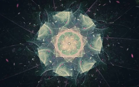 Digital generated image in the form of abstract geometric shapes of various s Stock Illustration