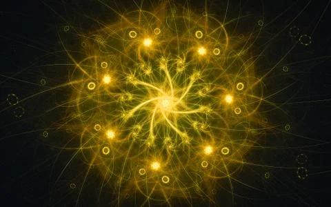 Digital generated image in the form of abstract geometric shapes of various s Stock Illustration