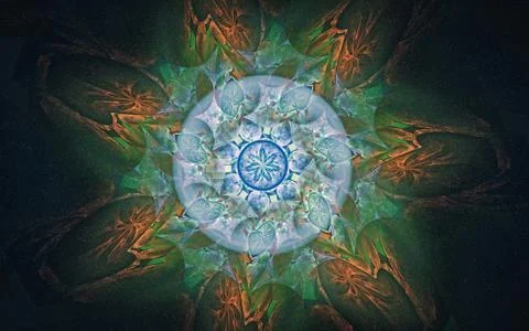 Digital generated image in the form of abstract geometric shapes of various s Stock Illustration