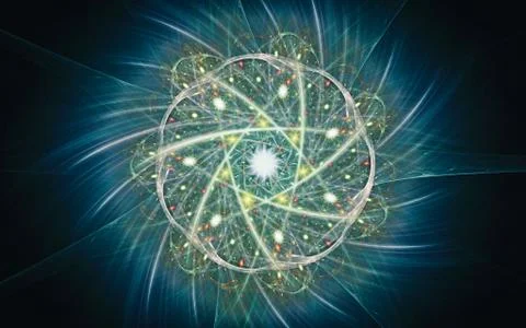 Digital generated image in the form of abstract geometric shapes of various s Stock Illustration