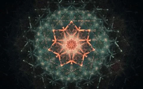 Digital generated image in the form of abstract geometric shapes of various s Stock Illustration