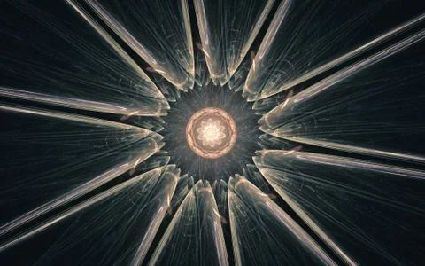 Digital generated image in the form of abstract geometric shapes of various s Stock Illustration