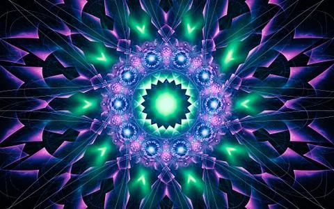 Digital generated image in the form of abstract geometric shapes of various s Stock Illustration