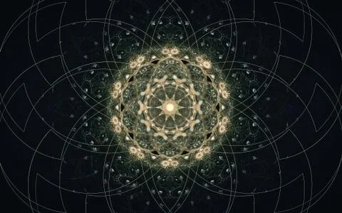 Digital generated image in the form of abstract geometric shapes of various s Stock Illustration