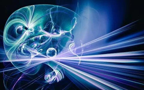 Digital generated image in the form of abstract geometric shapes of various s Stock Illustration