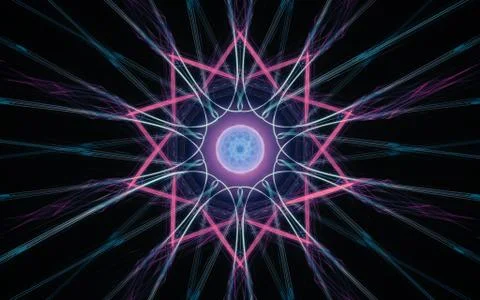 Digital generated image in the form of abstract geometric shapes of various s Stock Illustration