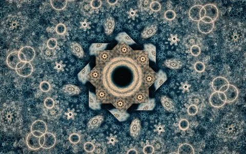 Digital generated image in the form of abstract geometric shapes of various s Stock Illustration