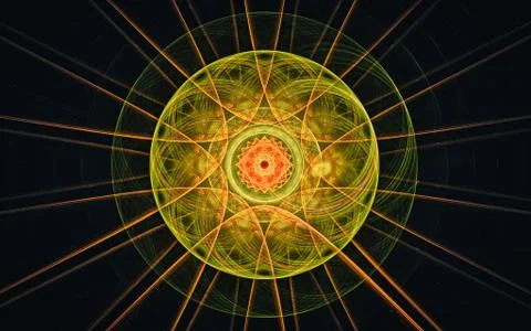 Digital generated image in the form of abstract geometric shapes of various s Stock Illustration