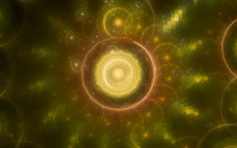 Digital generated image in the form of abstract geometric shapes of various s Stock Illustration