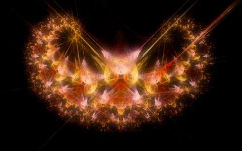 Digital generated image in the form of abstract geometric shapes of various s Stock Illustration