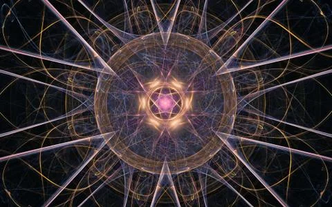 Digital generated image in the form of abstract geometric shapes of various s Stock Illustration