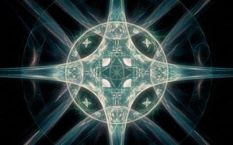 Digital generated image in the form of abstract geometric shapes of various s Stock Illustration