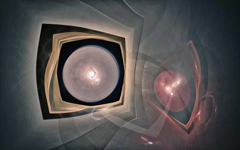 Digital generated image in the form of abstract geometric shapes of various s Stock Illustration