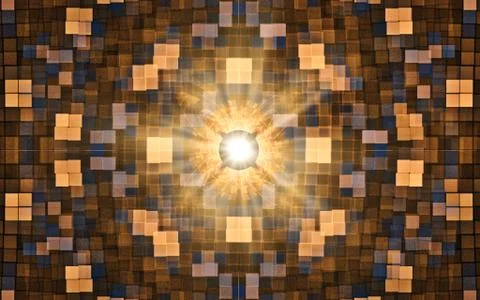 Digital generated image in the form of abstract geometric shapes of various s Stock Illustration