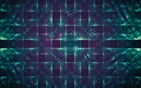 Digital generated image in the form of abstract geometric shapes of various s Stock Illustration