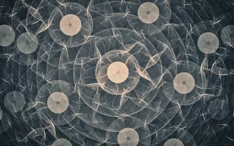 Digital generated image in the form of abstract geometric shapes of various s Stock Illustration