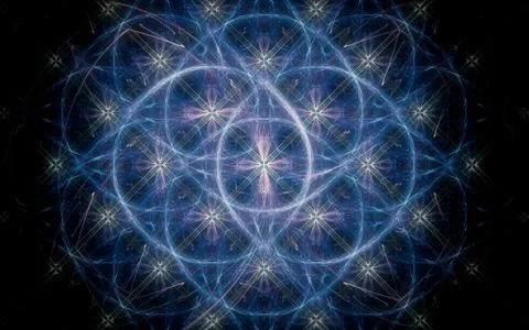 Digital generated image in the form of abstract geometric shapes of various s Stock Illustration