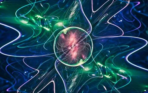 Digital generated image in the form of abstract geometric shapes of various s Stock Illustration