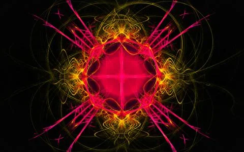 Digital generated image in the form of abstract geometric shapes of various s Stock Illustration